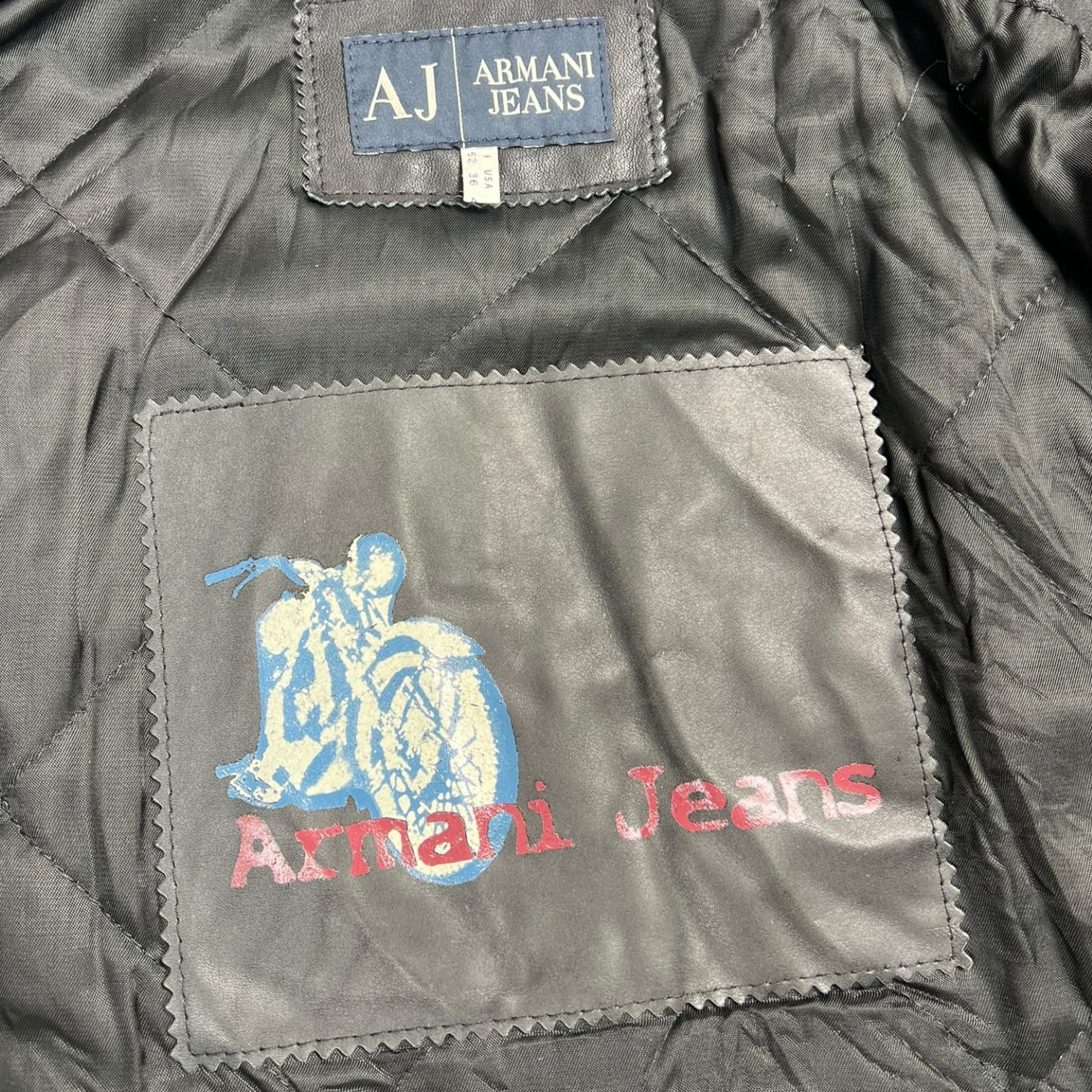 2000s Armani Jeans Leather Jacket
