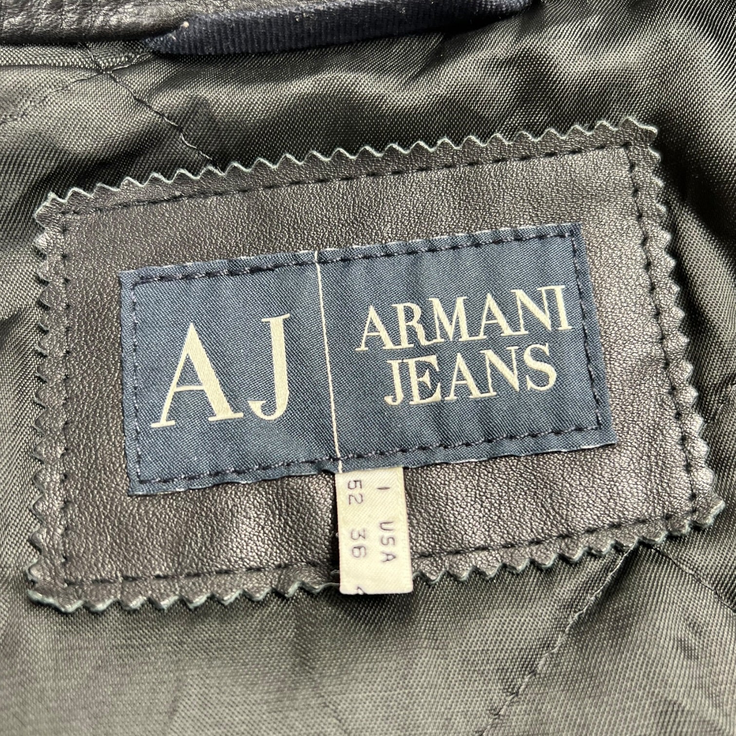 2000s Armani Jeans Leather Jacket