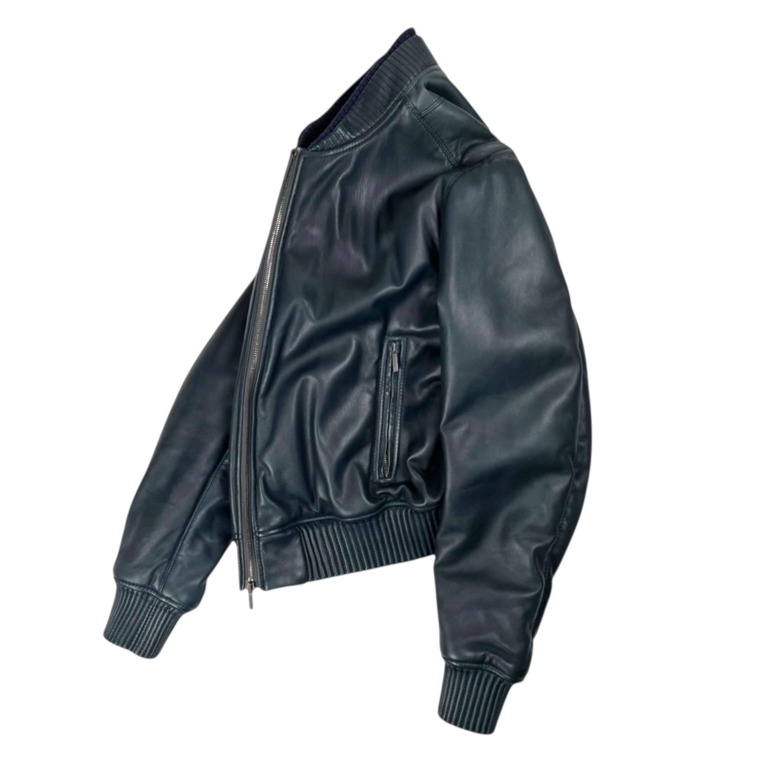 2000 Calvin Klein Collection Leather Bomber Jacket