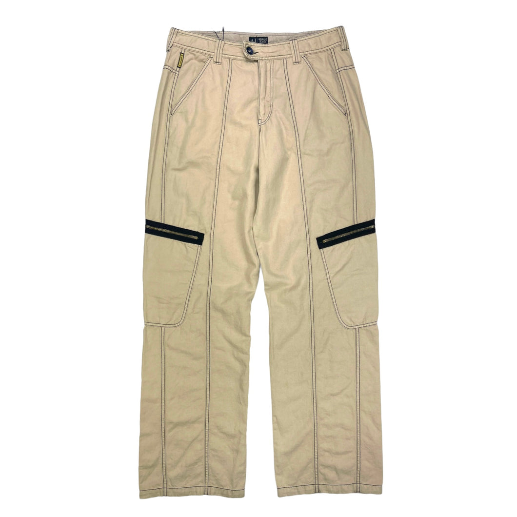 1990s armani jeans contrast stitch cargo bottoms