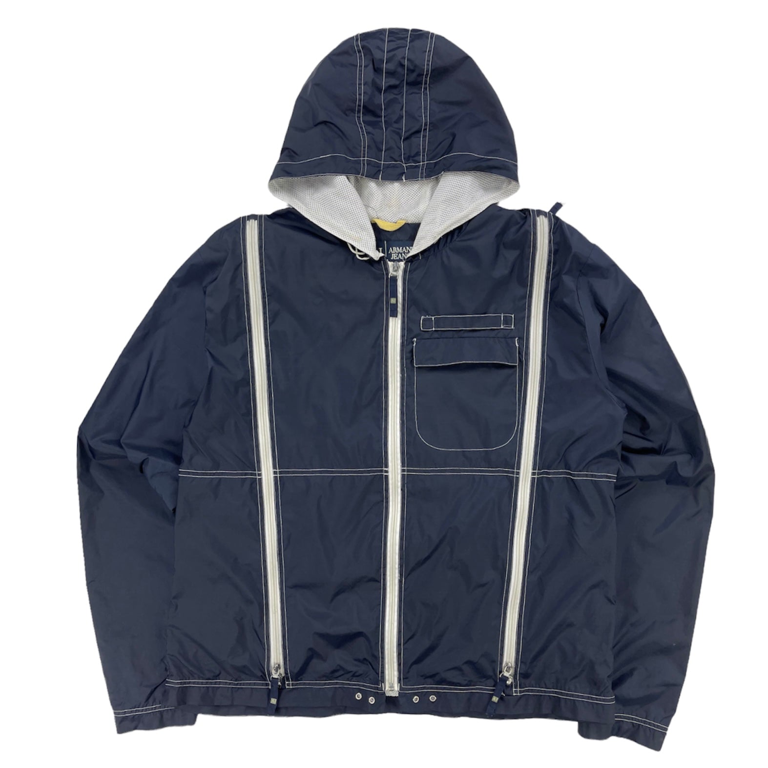 00S Armani Jeans Nylon Hooded Jacket Y2K | eBay