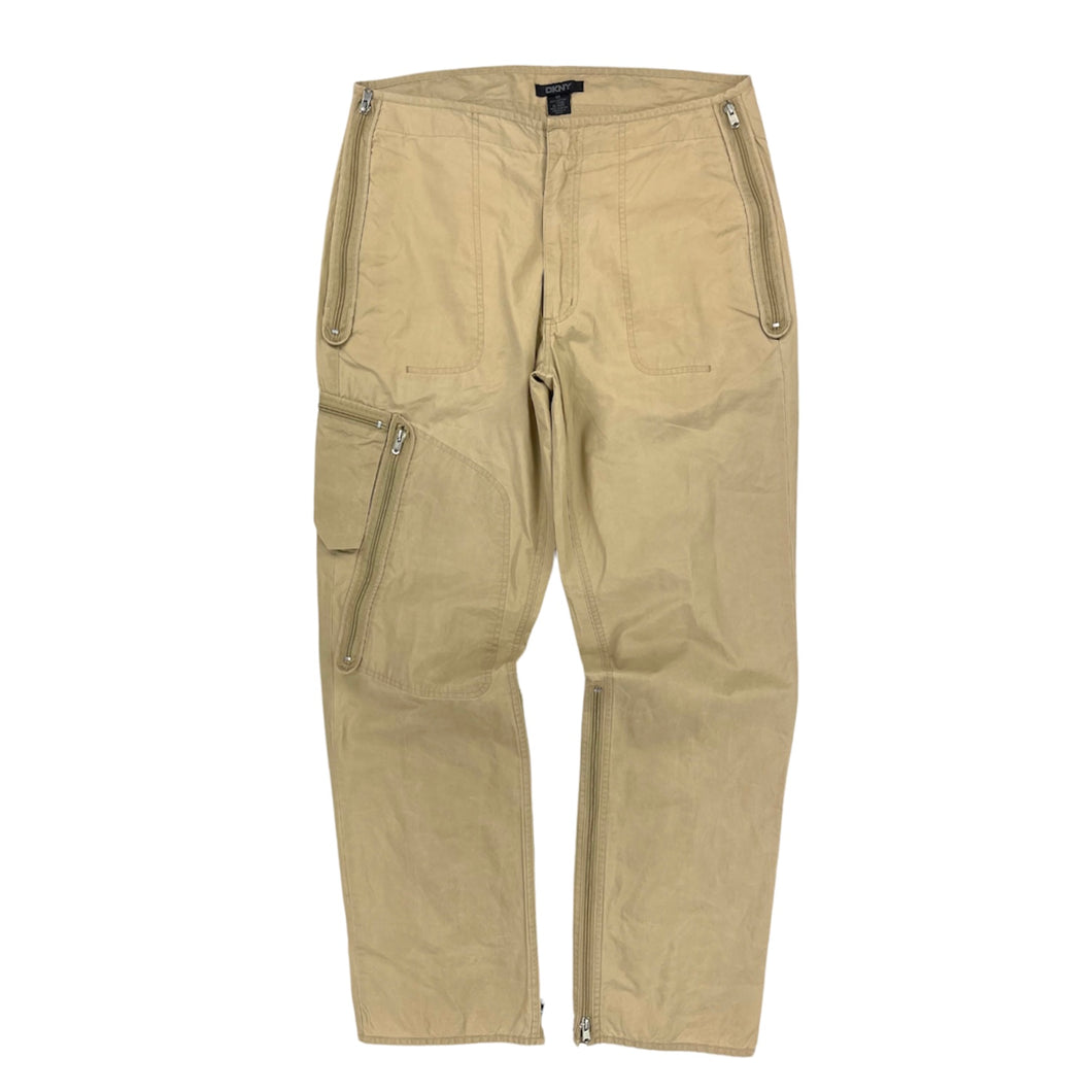 2000s DKNY tactical multi pocket zip cargo